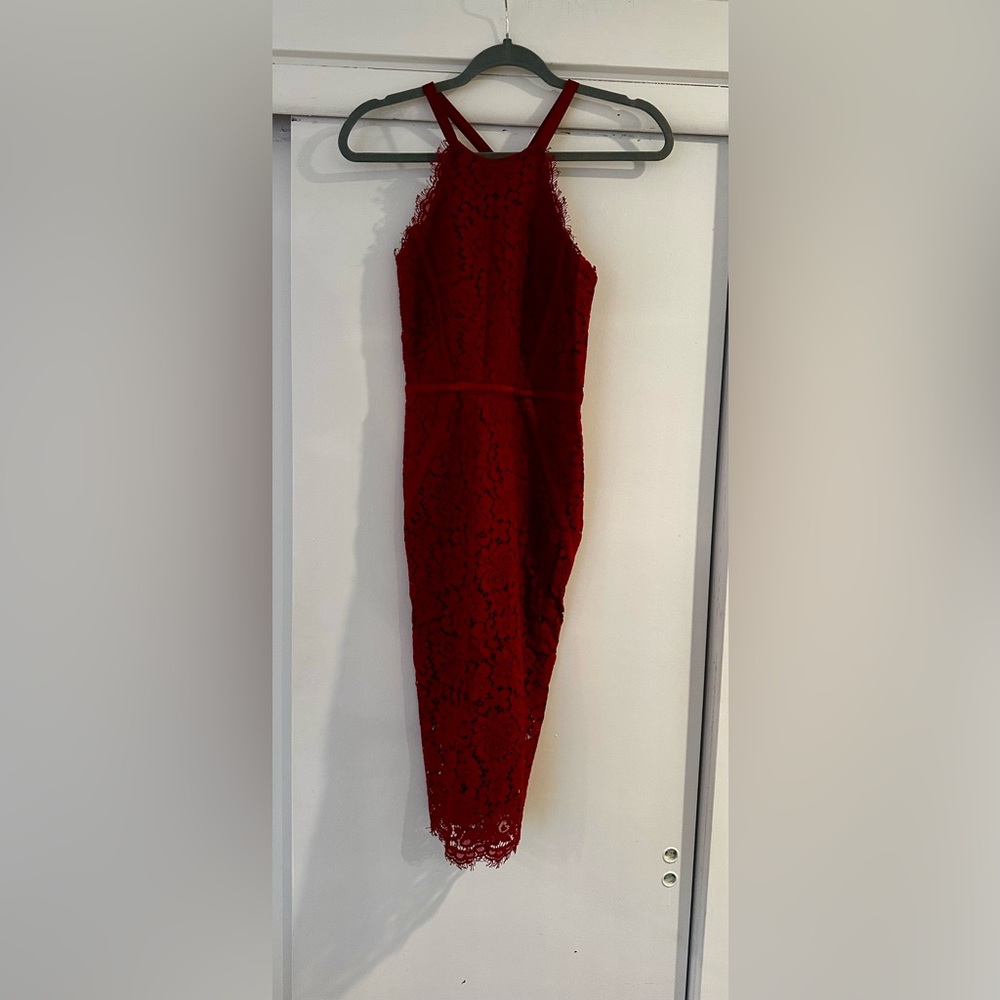 Express Red Lace Dress